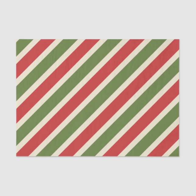 Bold Vintage Elegant Christmas Candy Cane Tissue Paper (Front)