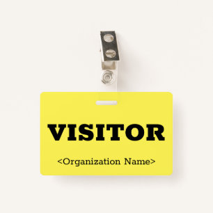 Bold "VISITOR" Badge ID Badge