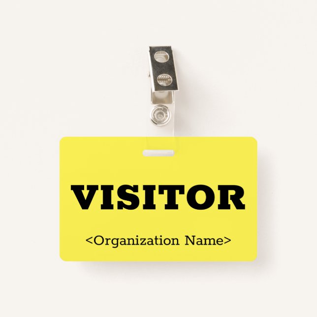 Bold "VISITOR" Badge ID Badge (Front with Clip)