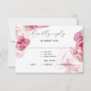 Bold Viva Magenta Crimson RSVP Card