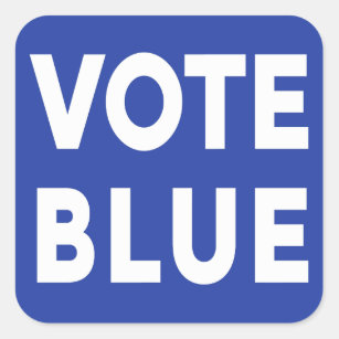 Bold Vote Blue white text on blue political Square Sticker