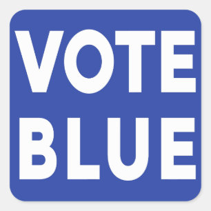 Bold Vote Blue white text on blue political Square Sticker