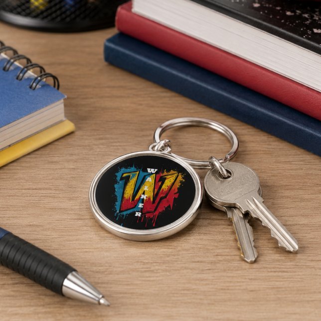 Bold Walker Name Graffiti Street Art Splatter Key Ring (Creator Uploaded)