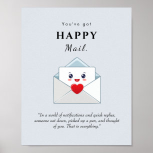 Bold Wall Art Poster happy mail (Modern Script)