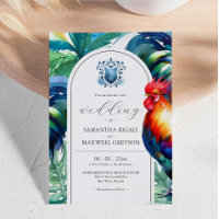 Bold Watercolor Key West Wedding Invitations