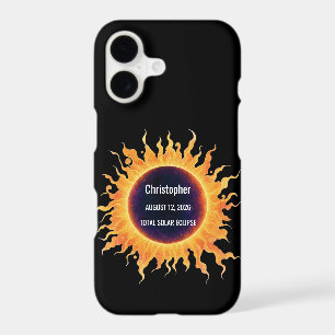 Bold Watercolor Total Solar Eclipse 2026 Name