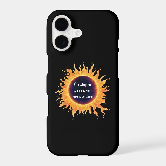 Bold Watercolor Total Solar Eclipse 2026 Name (Back)