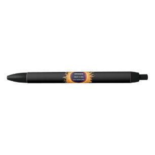Bold Watercolor Total Solar Eclipse 2026 Name Black Ink Pen