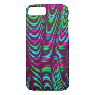 bold wavy abstract-green and pink iPhone 8/7 case