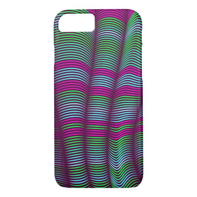bold wavy abstract-green and pink Case-Mate iPhone case (Back)