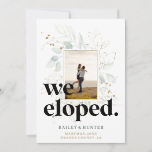 Bold We Eloped Post-Wedding Botanical Announcement