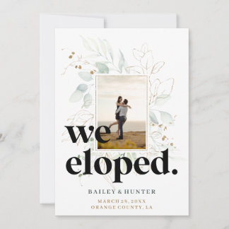 Bold We Eloped Post-Wedding Botanical Announcement