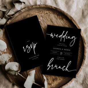 Bold Wedding Brunch Invitation Card Party Invite