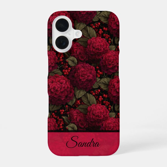 Bold Wedding Favours Hydrangeas Custom iPhone 16 Case (Back)