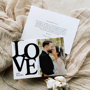 Bold Wedding Photo Wedding Thank You Card