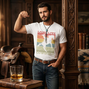Bold Western Graphic Cowgirl Riding Horse Rodeo T-Shirt
