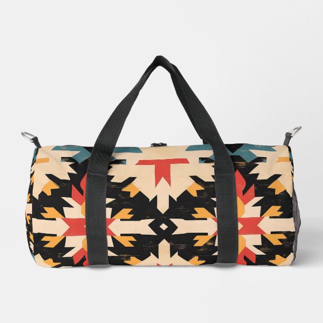 Bold, Western Style, Geometric Duffle Bag (Front)