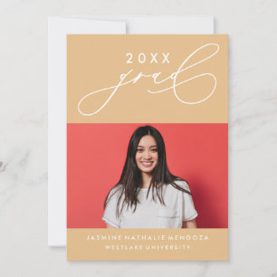 BOLD WHIMSICAL CALLIGRAPHY GRADUATION INVITATION