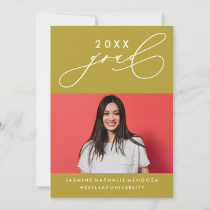 BOLD WHIMSICAL CALLIGRAPHY GRADUATION INVITATION