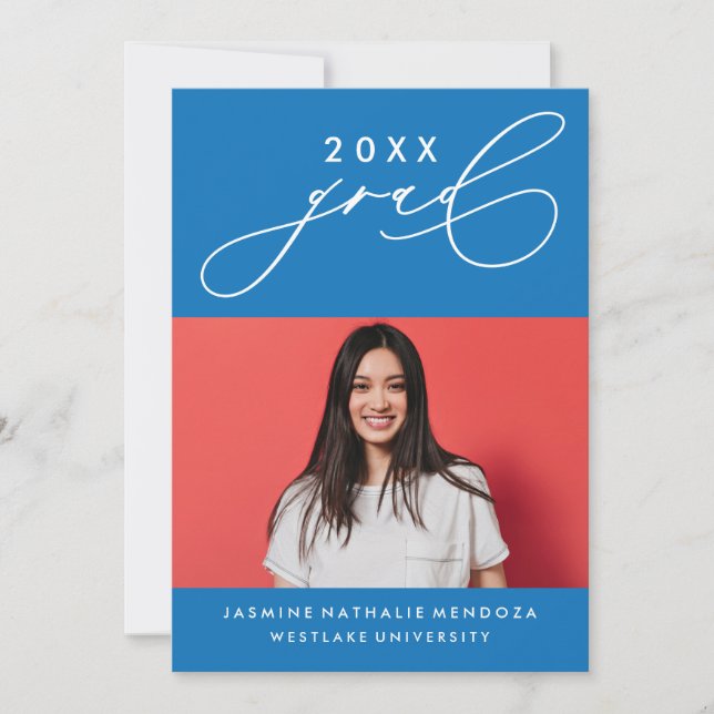 BOLD WHIMSICAL CALLIGRAPHY GRADUATION INVITATION (Front)