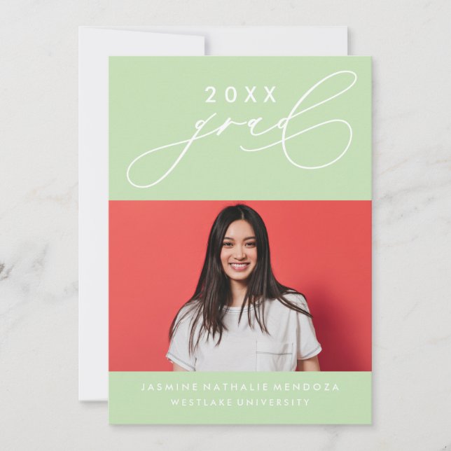 BOLD WHIMSICAL CALLIGRAPHY GRADUATION INVITATION (Front)