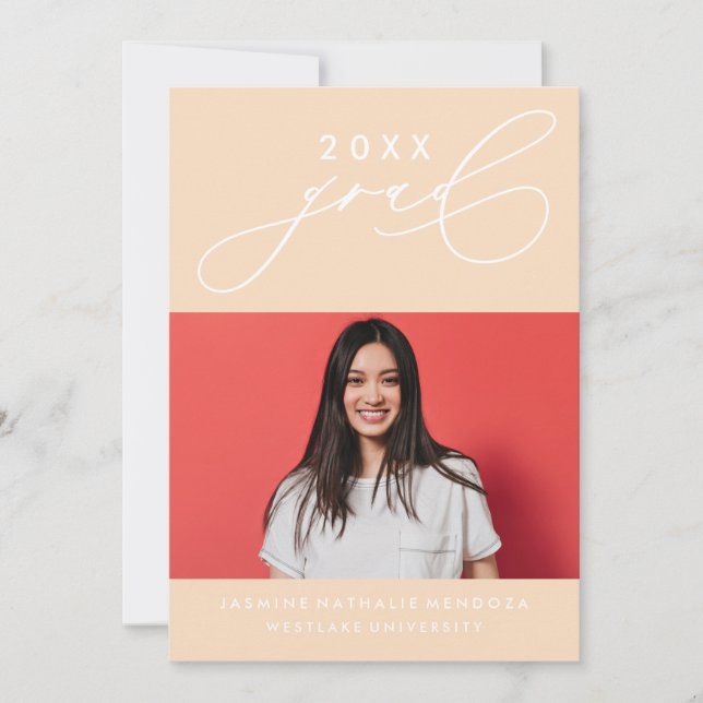 BOLD WHIMSICAL CALLIGRAPHY GRADUATION INVITATION (Front)