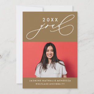 BOLD WHIMSICAL CALLIGRAPHY GRADUATION INVITATION