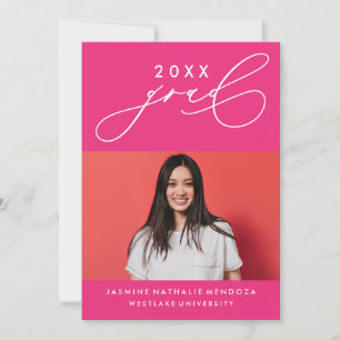 BOLD WHIMSICAL CALLIGRAPHY GRADUATION INVITATION