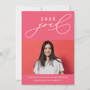 BOLD WHIMSICAL CALLIGRAPHY GRADUATION INVITATION