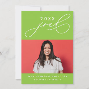 BOLD WHIMSICAL CALLIGRAPHY GRADUATION INVITATION