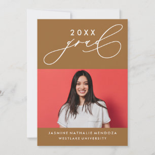 BOLD WHIMSICAL CALLIGRAPHY GRADUATION INVITATION