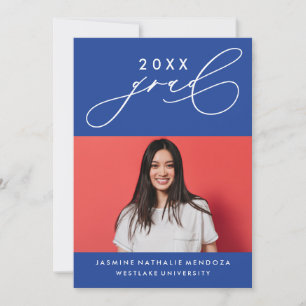 BOLD WHIMSICAL CALLIGRAPHY GRADUATION INVITATION