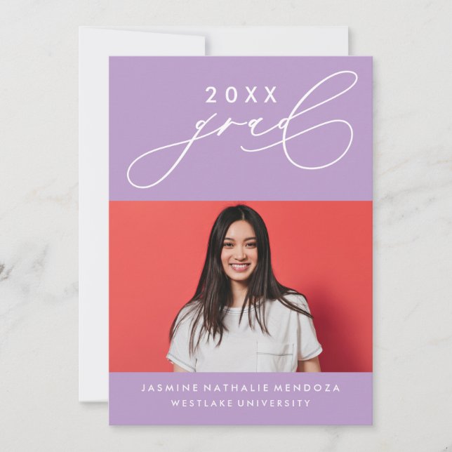 BOLD WHIMSICAL CALLIGRAPHY GRADUATION INVITATION (Front)