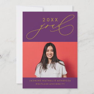 BOLD WHIMSICAL CALLIGRAPHY GRADUATION INVITATION