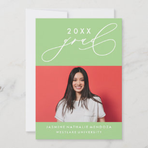 BOLD WHIMSICAL CALLIGRAPHY GRADUATION INVITATION