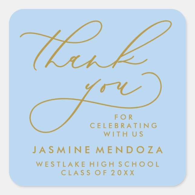 BOLD WHIMSICAL CALLIGRAPHY THANK YOU STICKER (Front)