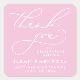 BOLD WHIMSICAL CALLIGRAPHY THANK YOU STICKER