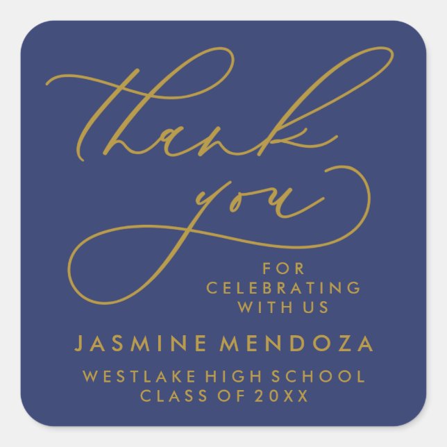BOLD WHIMSICAL CALLIGRAPHY THANK YOU STICKER (Front)