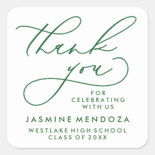 BOLD WHIMSICAL CALLIGRAPHY THANK YOU STICKER