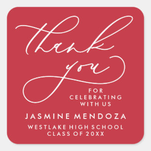 BOLD WHIMSICAL CALLIGRAPHY THANK YOU STICKER