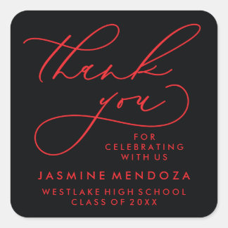 BOLD WHIMSICAL CALLIGRAPHY THANK YOU STICKER