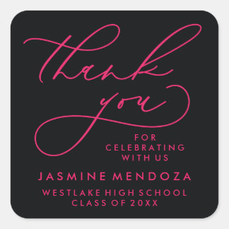 BOLD WHIMSICAL CALLIGRAPHY THANK YOU STICKER