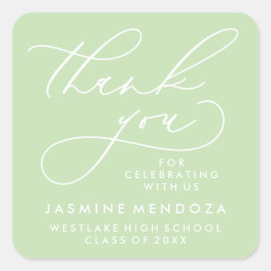 BOLD WHIMSICAL CALLIGRAPHY THANK YOU STICKER