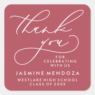 BOLD WHIMSICAL CALLIGRAPHY THANK YOU STICKER