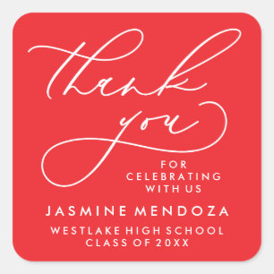 BOLD WHIMSICAL CALLIGRAPHY THANK YOU STICKER