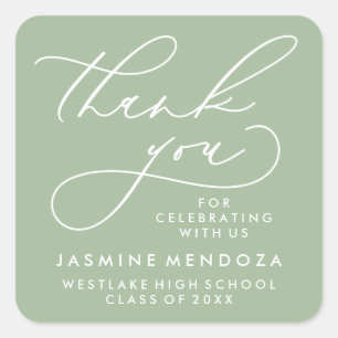 BOLD WHIMSICAL CALLIGRAPHY THANK YOU STICKER