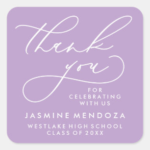 BOLD WHIMSICAL CALLIGRAPHY THANK YOU STICKER