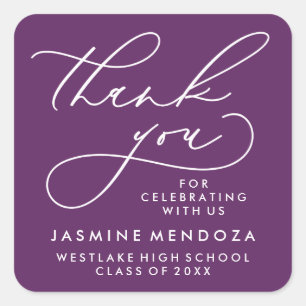 BOLD WHIMSICAL CALLIGRAPHY THANK YOU STICKER