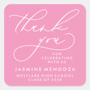 BOLD WHIMSICAL CALLIGRAPHY THANK YOU STICKER