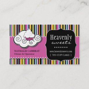 Bold Whimsical Cupcake   Bakery Business Card